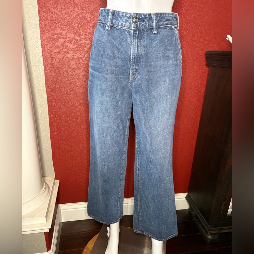Rpm 45- Classic Selvedge Cropped Blue Jeans. Size 28 Waist